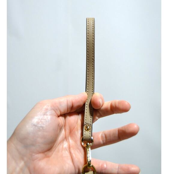 Michael Kors Jet Set Leather Double Zip Phone Case Wallet Wristlet Tan - Picture 11 of 11